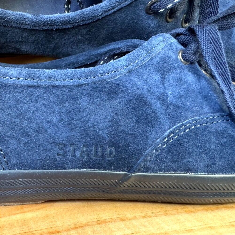 NWOT Keds x Staud Champion Royal Navy 100% Suede Leather Low Sneakers Size 7.5 - Picture 7 of 11